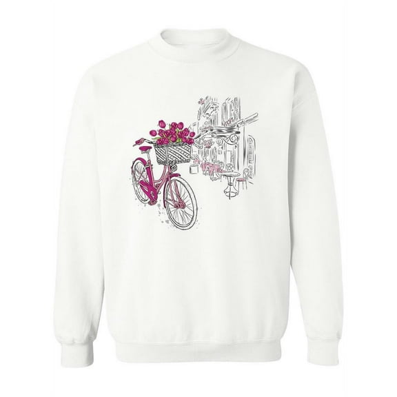Vintage Bicycle And Tulips  Sweatshirt Women -Image by Shutterstock, Female 4X-Large
