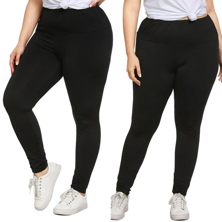 HIMIWAY Fashion Plus Size Womens Sexy Leggings Trousers Yoga Sport Hole  Casual Pants Black 2XL 
