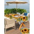 thumbnail image 6 of 60x84 Inch Outdoor Tablecloth with Umbrella Hole Zipper Rectangle Sunflower Rectangular Tablecloths Outside Waterproof Modern Oil Painting Summer Botanical Patio Table Cloth Cover for Picnic Party, 6 of 8