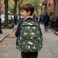 thumbnail image 3 of HUIACONG Green Dino Pattern School Backpack for Primary Kids Lightweight Wear‑Resistant Large Capacity for Boys Girls Ages 6‑18 Daily Travel, 3 of 7