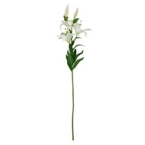 28" White Easter Lily Artificial Silk Floral Spray
