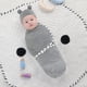 thumbnail image 3 of Envoltorio para bebé con gorro Paños para eructar para bebés recién nacidos hechos de cómodo algodón orgánico, saco de dormir para bebés de 0 a 3 meses, 3 of 8
