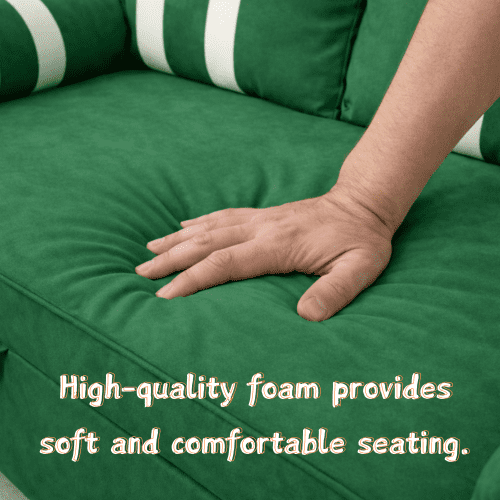68.5 Inch Green 2-Seater Pull Out Sleeper Sofa Bed with USB Charging Port, 3-Position Adjustable Backrest Convertible Loveseat for Living Room, Guest Room, Apartment