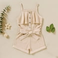thumbnail image 2 of Toddler Baby Girl Clothes Summer Romper Cotton Solid Color Ruffles Sleeveless Short Jumpsuit Kids Summer Outfits, 2 of 8
