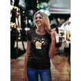 thumbnail image 2 of Orange Cat Doodle Looking Up T-Shirt Women -Image by Shutterstock, Female x-Large, 2 of 4