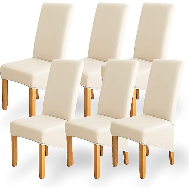 Chair Covers For Dining Chairs 6 Pack, Xl Dining Chair Covers Elegant Fabric Gift