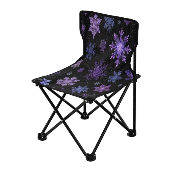 Outdoor Folding Chair 14.46x14.46x22.83 Inches, Camping Folding Chair Easy to Carry Ideal for Outdoor Picnics Camping Park Fishing Snowflakes