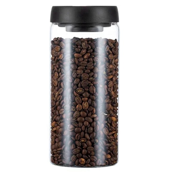 Vacuum Sealed Jug Coffee Beans Glass Airtight Canister Food Grains Candy Keep Storage Jar 1800Ml