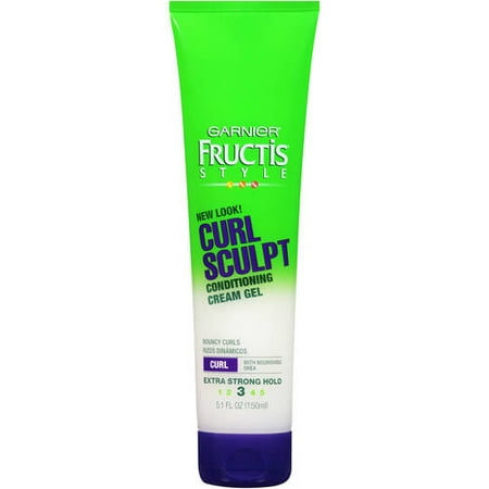 (2 Pack) Garnier Fructis Style Curl Sculpt Conditioning Cream Gel, Curly Hair, 5.1 fl. (Best Pomade For Curly Hair)