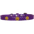 thumbnail image 1 of Happy Face Widget Croc Dog Collar Purple Size 10, 1 of 1