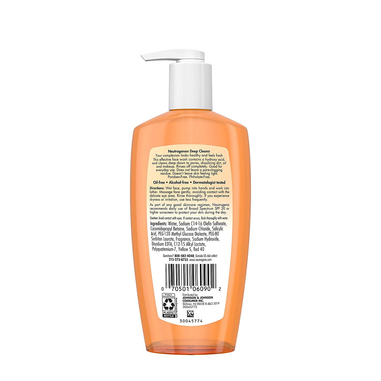 6 Pack Neutrogena Deep Clean Facial Cleanser For Normal to Oily Skin 6.7 oz Each