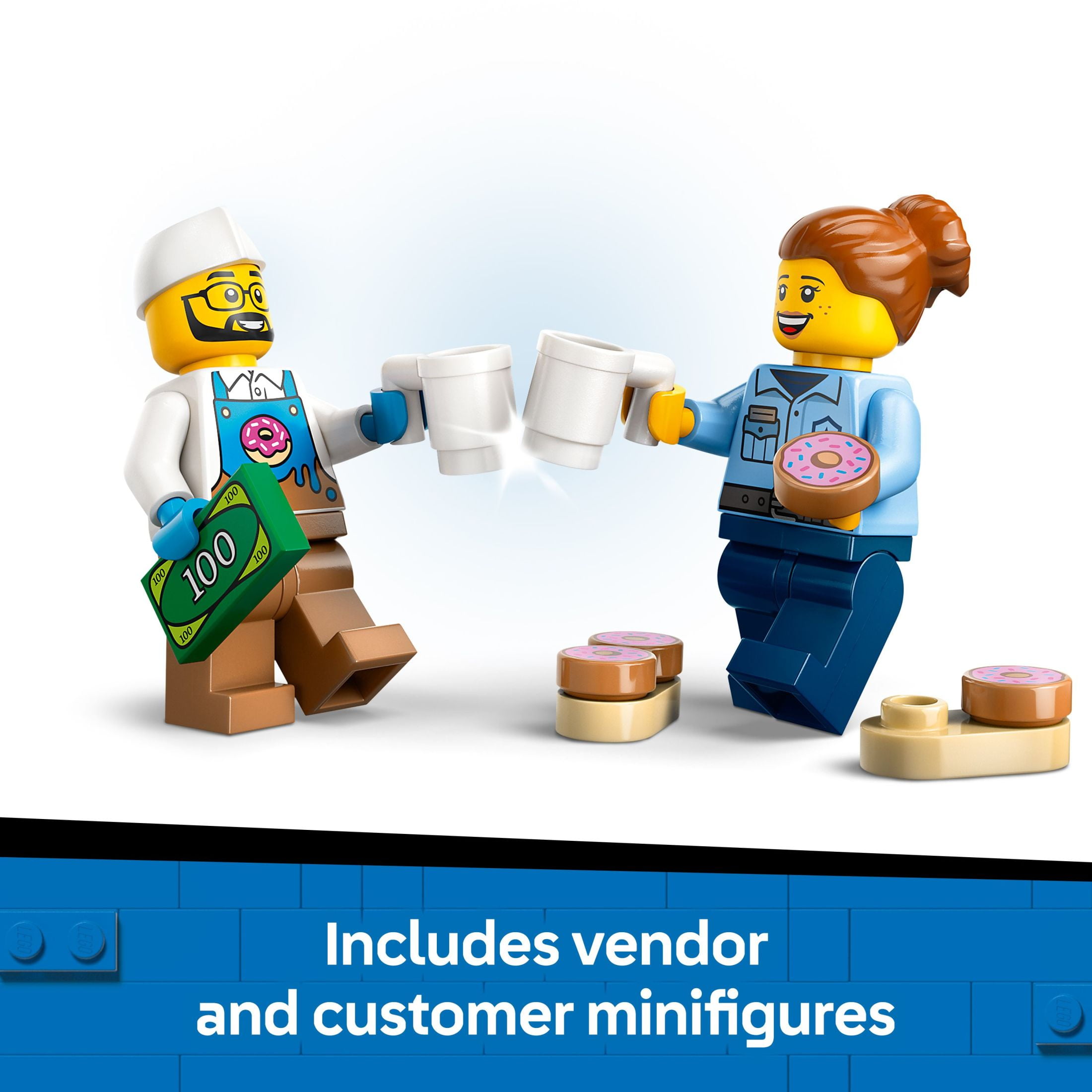 LEGO City Donut Truck Toys - Building Toys for Kids, Boys & Girls, Ages 5+ - Mobile Donut Stand W/ 2 Minifigures & Other Accessories - Fun Gift Ideas for Birthdays & Holidays - 60452
