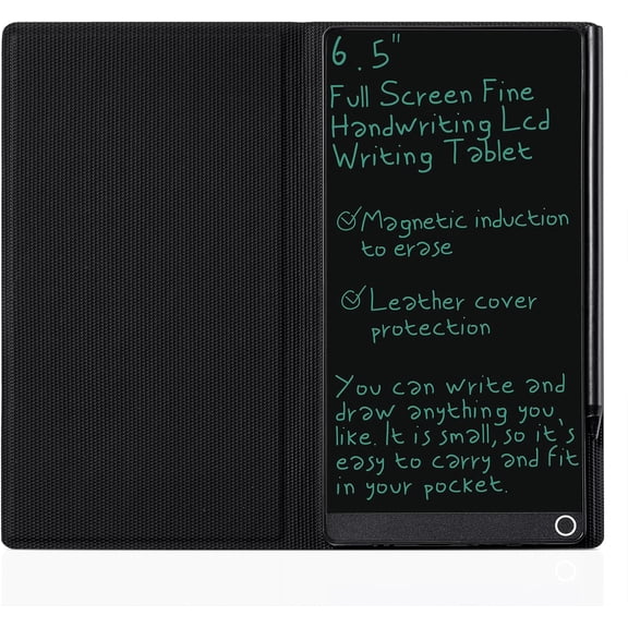 LCD Writing Tablet for Adult: Mini 6.5 Inch Full Screen Digital Notepad with Hall Switch and Tablet Case Reusable Writing Pad Portable Use for Office Study Teaching