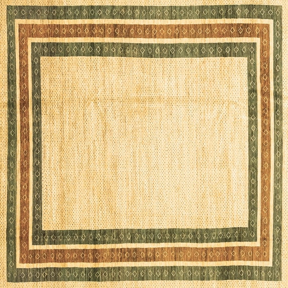 Ahgly Company Indoor Square Abstract Brown Modern Area Rugs, 6' Square