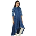 thumbnail image 1 of Bimba Kurta Femme Designer Kurti Col Mandarin Imprimé Bloc Robe Chic Mode, 1 of 9