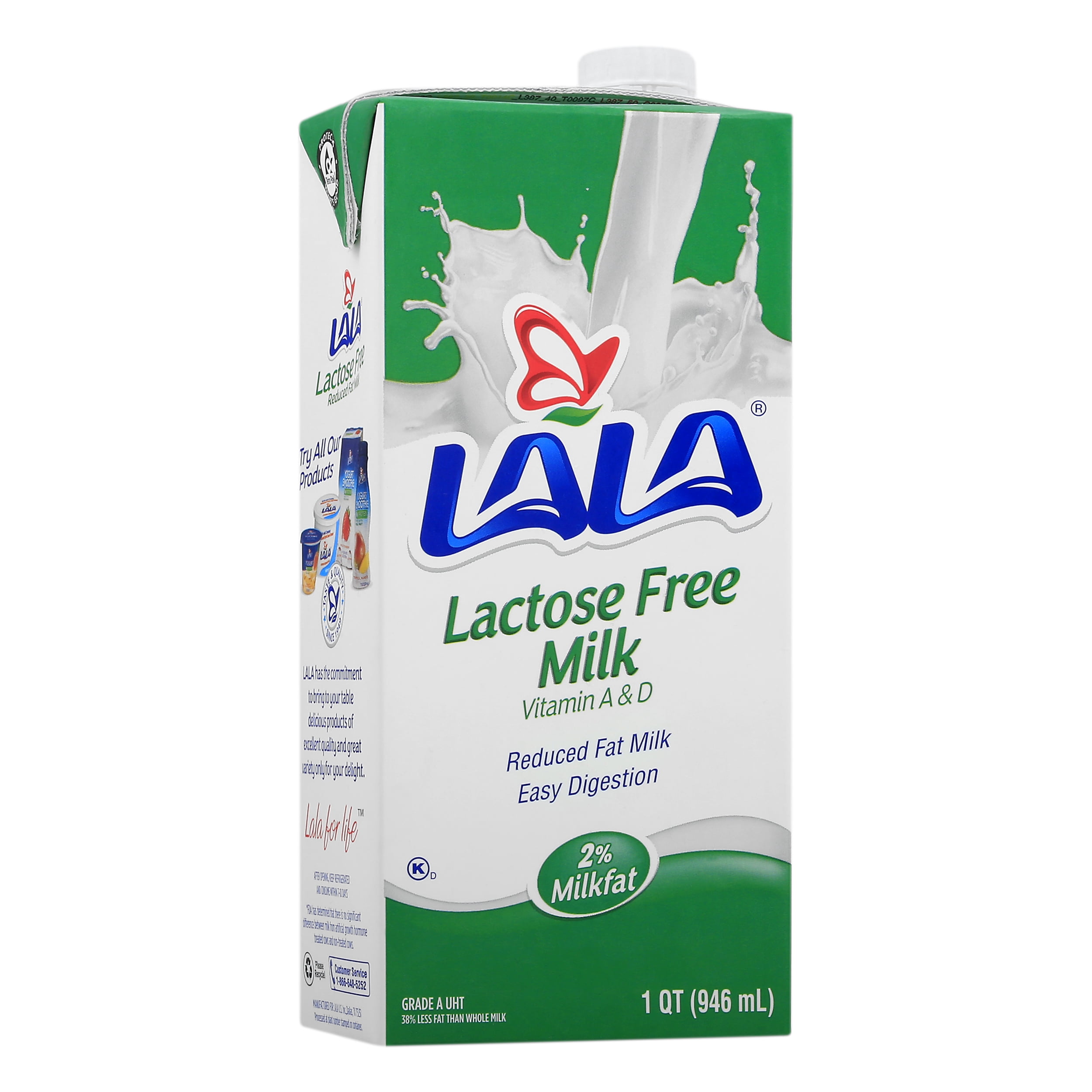 Lala Lactose Free 2 Reduced Fat Milk Uht 32oz