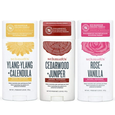 Schmidt's Ylang Ylang + Calendula, Cedarwood + Juniper & Rose + Vanilla Aluminum Free Natural Deod orant - 3.25 oz Each