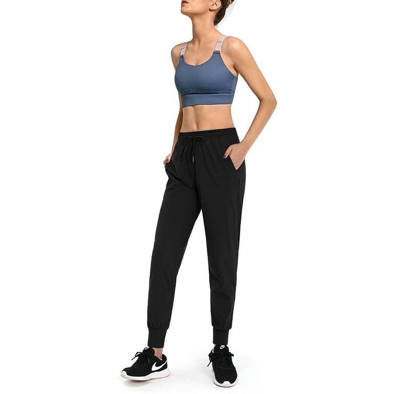 Eodora Yoga Joggers Elastic Waist 3 Pockets Drawstring Tapered Lounge Pants  Olive M