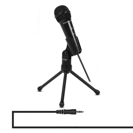 AMZER Professional Condenser Sound Recording Microphone with Tripod Holder, Cable Length: 2.0m, Compatible with PC and Mac for Live Broadcast Show, KTV, (Best Microphone Cable Live Sound)