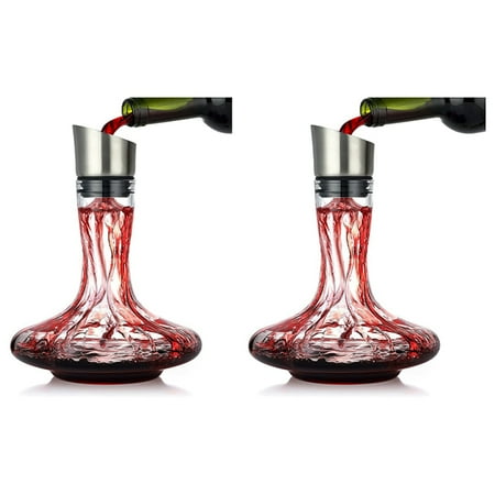

2X Wine Decanter with Built-in Aerator Pourer & Filter Wine Carafe Red Wine Decanter Wine Aerator Wine Gifts