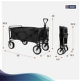 thumbnail image 7 of YRLLENSDAN Collapsible Folding Wagon, Garden Cart Folding Grocery Wagon All-Terrain Wheels Garden Grocery Wagon with Adjustable Handle & 2 Cup Holders, Black, 7 of 7
