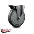 thumbnail image 2 of 6 Inch Gray Poly Wheel Swivel Bolt Hole Caster with Posi Lock Brake SCC, 2 of 2