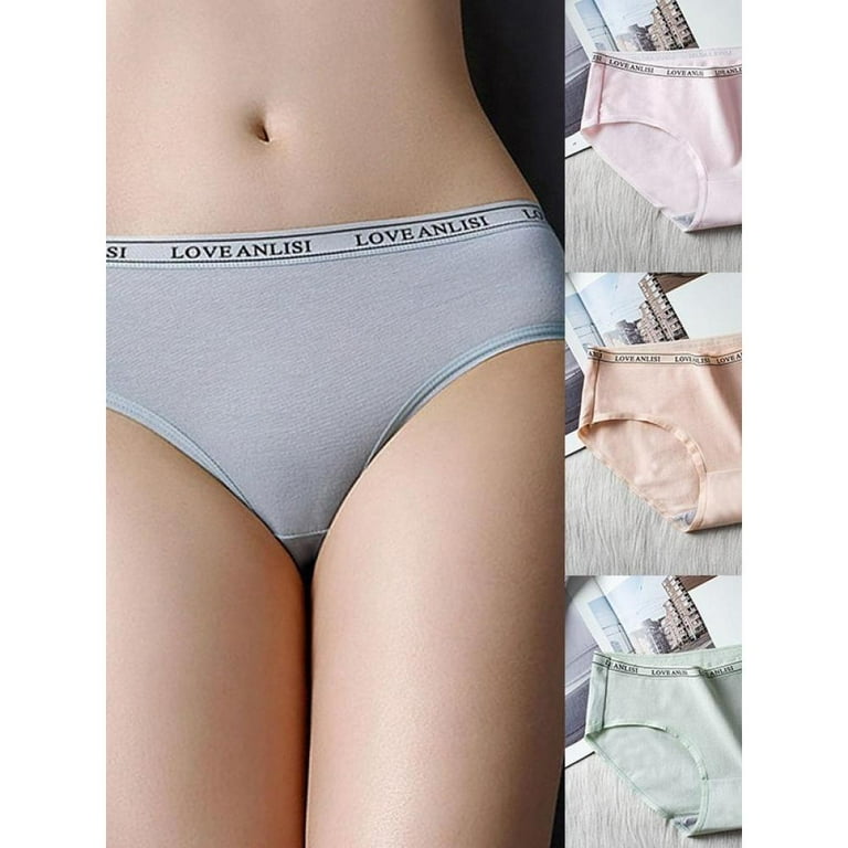 Women's Cotton Underwear Japanese Cute Briefs Mid Waist Seamless