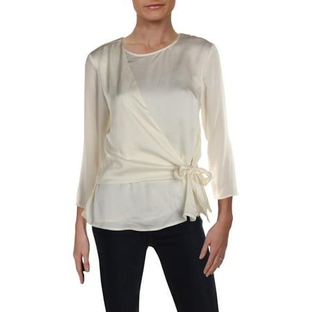 Vince Camuto Womens Tie Front Keyhole Wrap Top