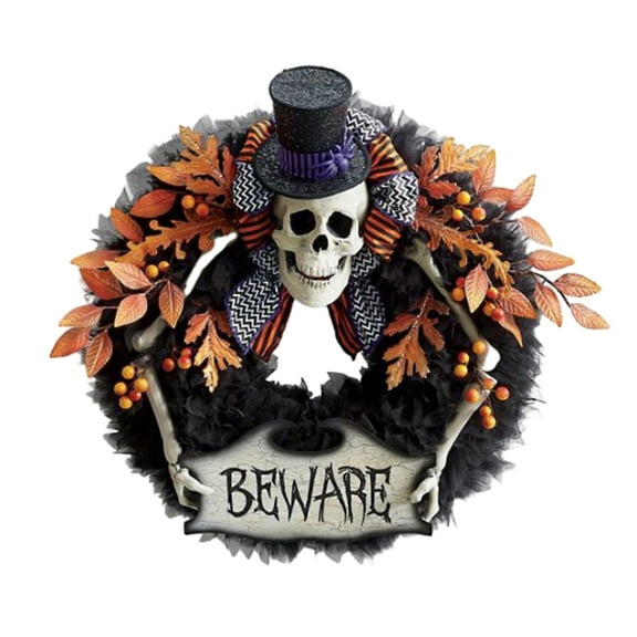 Halloween Decor - Household Pendant - Skull Head Decoration - Witch Wreath Exquisite Witch Leg Garland Door Hanging Wreath Halloween Decoration
