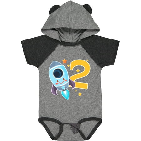 

Inktastic Rocket Space Ship Happy Second Birthday Boys or Girls Baby Bodysuit