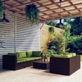 thumbnail image 1 of vidaXL 6 Piece Garden Lounge Set with Cushions Poly Rattan Brown, 1 of 5