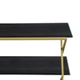 thumbnail image 5 of Westlake 3-Tier Dark Brown Console Table with Brushed Gold Legs, 5 of 6
