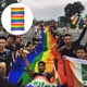 thumbnail image 2 of 3 banderas decorativas de arcoíris del orgullo LGBT, portátiles, para fiestas al aire libre, 2 of 6