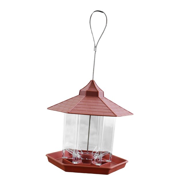 Hanging Bird Feeder Large Capacity Bird Feeder for Backyard Yard Garden Brown