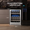 thumbnail image 4 of Yeego 24 Inch Dual Zone Wine Fridge Cooler, Holds 52 Bottles, 40-65°F Wine Refrigerator with Glass Door, Built-in and Freestanding Under Counter, 4 of 8
