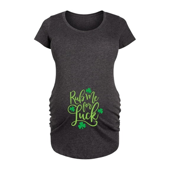 Instant Message - Rub Me For Luck - Maternity Scoop Neck T-Shirt