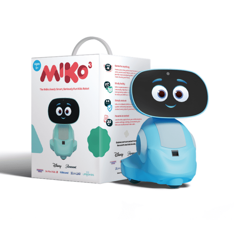 Miko 3 is a deep-learning AI robot designed to understand and respond to  your kid's curiosity and imagination. Created by a team of robotics  engineers,, By Miko