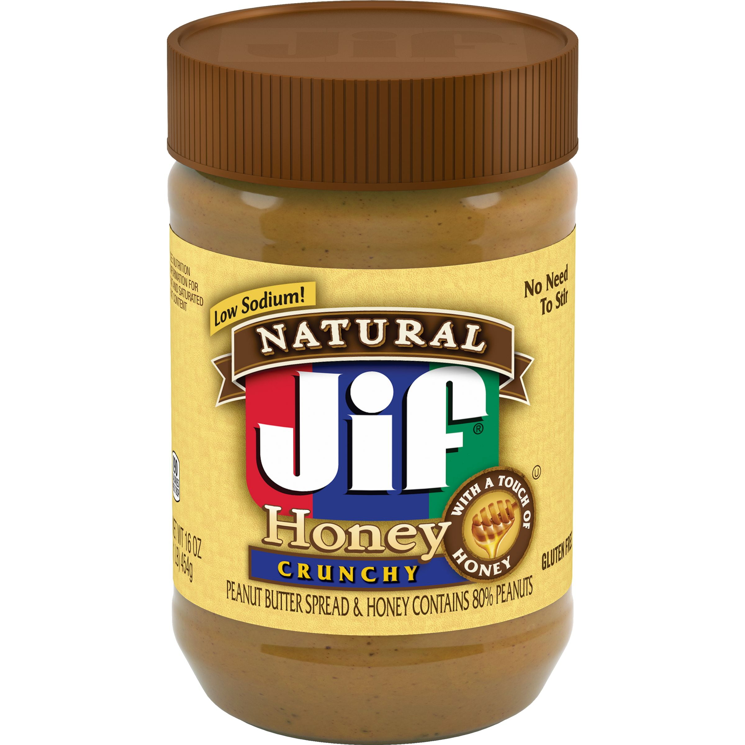 Jif Natural Crunchy Peanut Butter Honey Spread 16 Ounce Walmart Com