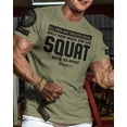 thumbnail image 2 of Gymish Squat Sets Us Apart Workout Shirt for Men – Funny Lifting Gym T-Shirt, Fitness Gift for Men, Military Green with Sleeve Logo, 3X-Large, 2 of 6