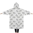 thumbnail image 2 of Oversized Wearable Blanket Hoodie,White Cartoon Winged Unicorn Pattern Sherpa Blanket Hoodie with Super Pockets,Super Warm Fuzzy Pullover for Women & Men, 2 of 6