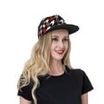 thumbnail image 6 of Kdxio Houndstooth Green Red Print Snapback Hat for Men Women,Adjustable Baseball Cap, 6 of 7