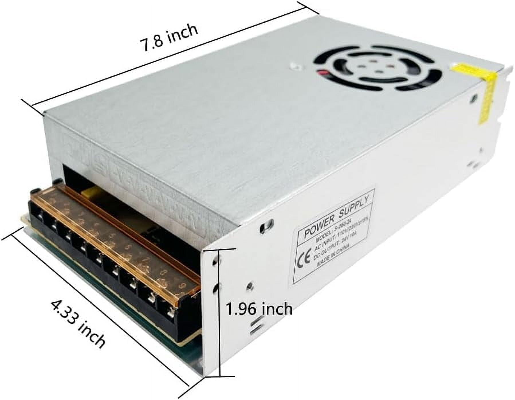 Padarsey DC 24V 10A 240W Power Supply Adapter Transformer Switch AC 110V/220V to DC 24V 10amp Universal Regulated Switching Converter for LED Strip Light CCTV Camera Security System Computer Project