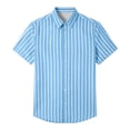 thumbnail image 5 of COSFO Casual Men's Button Down Shirts Short Sleeve Striped Summer Shirt Classic Fit Vacation Beach Collared Shirts for Men 3xl, 5 of 5