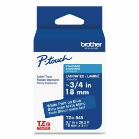 Brother Genuine P-touch TZe545 WHT on BK Label Tape Laminated 18mmX8m