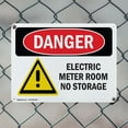 thumbnail image 5 of (2 Pack) Electric Meter Room No Storage OSHA Danger Sign 24 Inch X 18 Inch Indoor / Outdoor Rust-Free Aluminum Metal Signs for Workplace, Workshop, and Construction Site, Made in the, 5 of 8