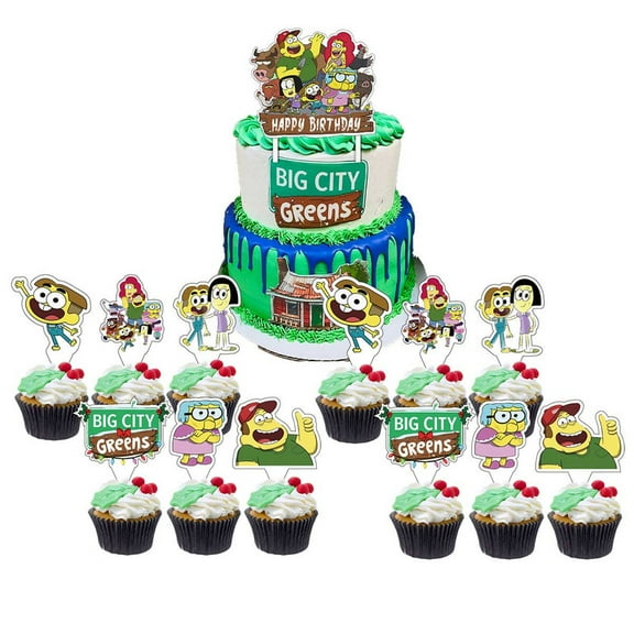 Big City Greens Cake Topper Cupcake Set Party Supplies Decoration Birthday Decor Kit
