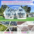 thumbnail image 3 of Esheno Garden Dome Tent 12*7.2FT PVC Transparent Cover Weatherproof Geodesic Bubble for Patio Party Greenhouse (White Style 2), 3 of 7