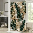 thumbnail image 3 of Green Hawaii Tropical Shower Curtain Tropical Leaves Plant Shower Fabric Shower Curtains for Bathroom Botanical Jungle Shower Curtain Set with 12 Hocks, 72x72 inch, 3 of 5