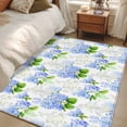 thumbnail image 5 of Rectangle Area Rug 3x5ft,Watercolor Blue Flower Hydrangea Washable Carpet Non-Slip Runner Accent Rugs Indoor Floor Mat for Bedroom Living Room Decor,Green Leaves Floral, 5 of 9