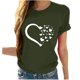 thumbnail image 2 of ICHUANYI Clearance Women Girls Plus Size Sunflower Print Tees Short Sleeve T Shirt Blouse Tops(Army Green, XXL) ICHUANYI WER2023081202517, 2 of 8